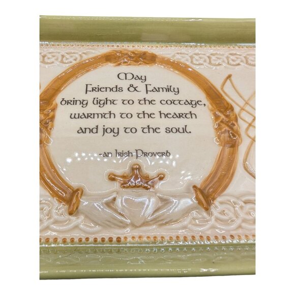 Irish Proverb Embossed Celtic Ceramic Cheese Bread Tray Grasslands Road - Picture 6 of 10